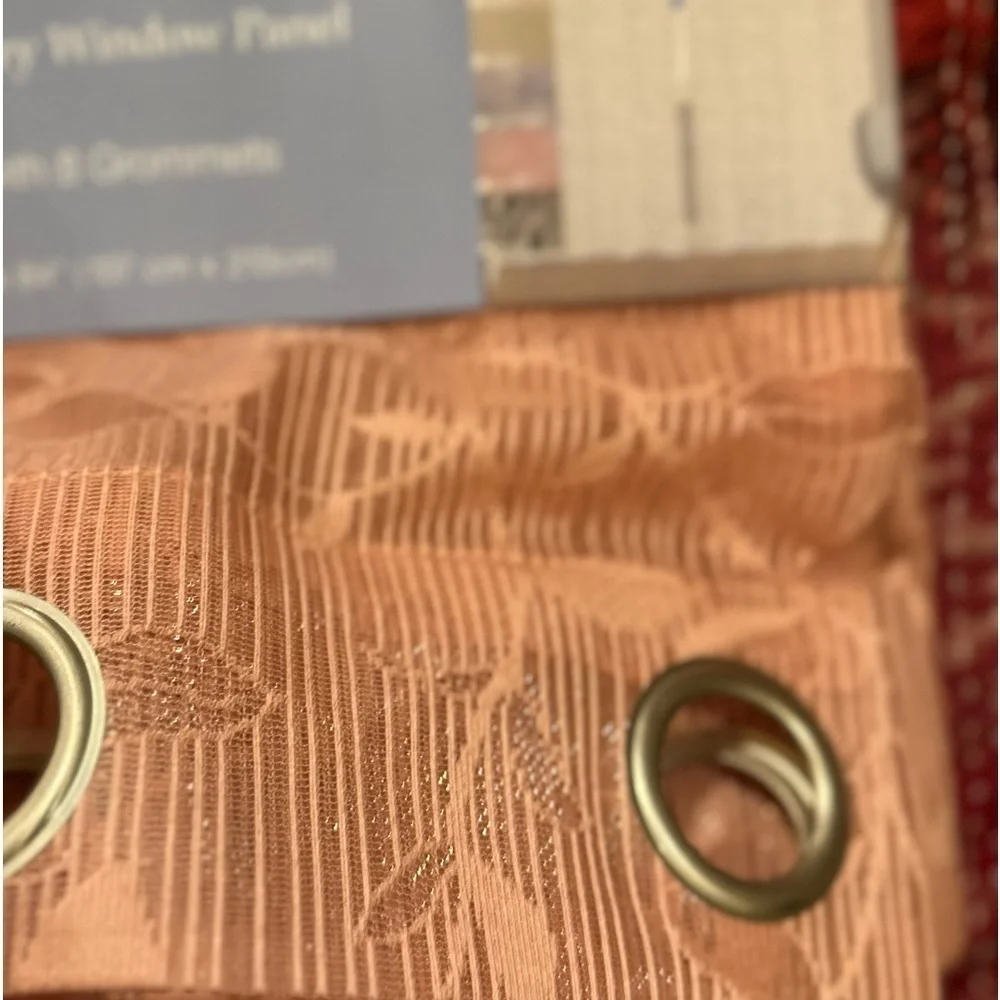 Pink Sheer Curtains Set of 2 panel 8 Grommets 54”x84”